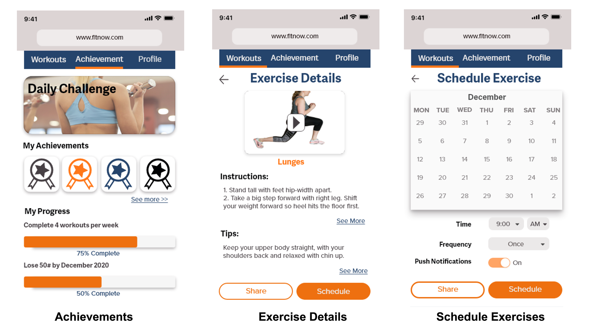 Mobile Mockups for Fit now page 4