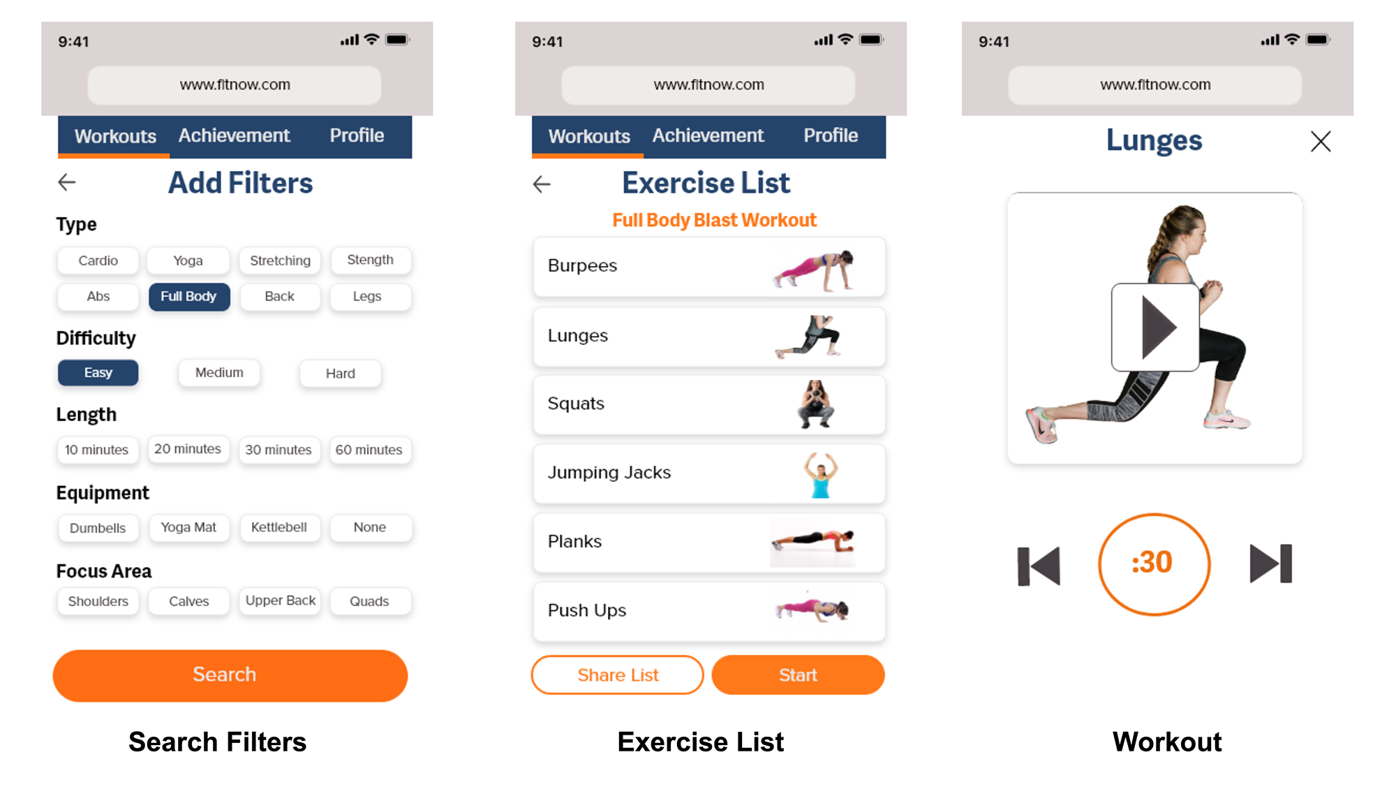 Mobile Mockups for Fit now page 3