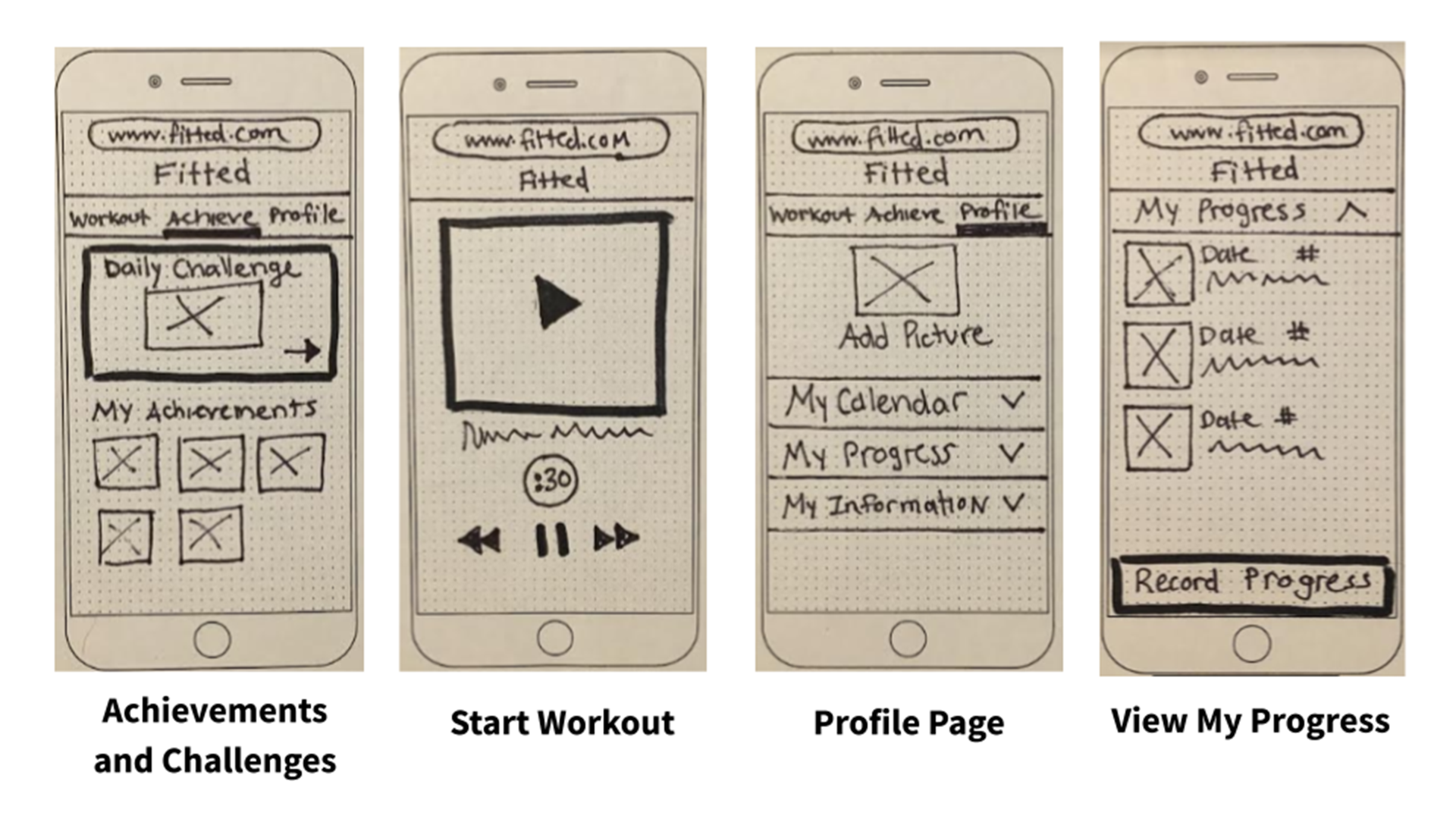 Fit Now paper wireframes picture 3