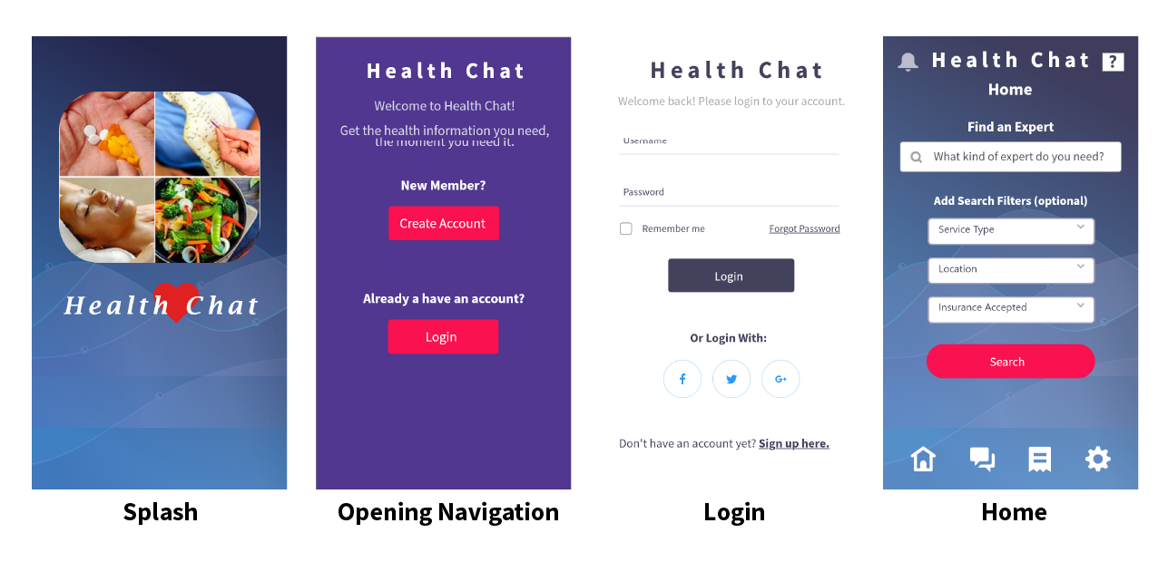 High fidelity wireframes part 1