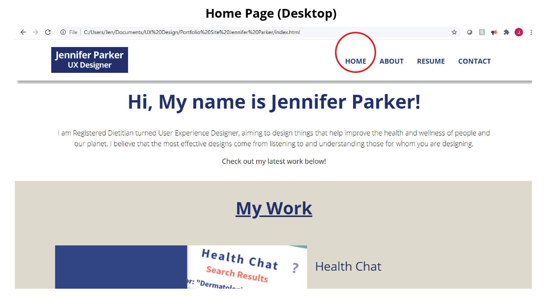 Home page in desktop viewport